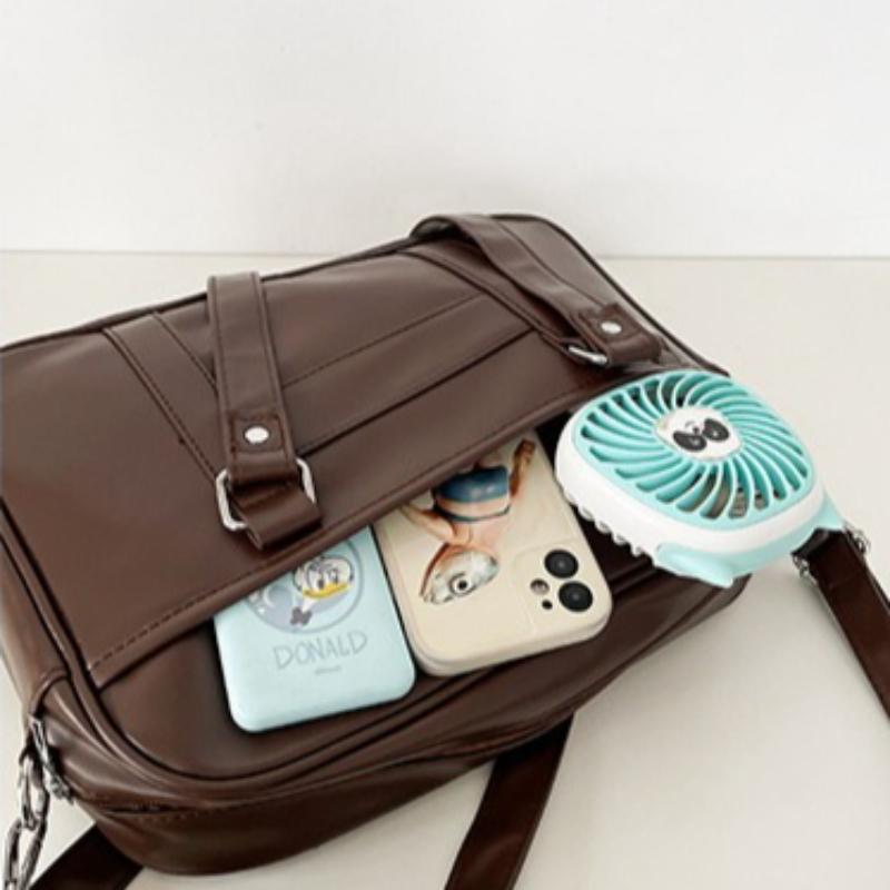 Borse a tracolla da donna in pelle PU Stile giapponese JK Uniforme Anime Borsa a spalla Borsa a mano semplice di grande capacità Borsa a spalla per studente per classe e pendolarismo