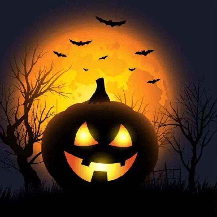 Halloween Voice Activated Pumpkin Light With USB Power Option And Scene