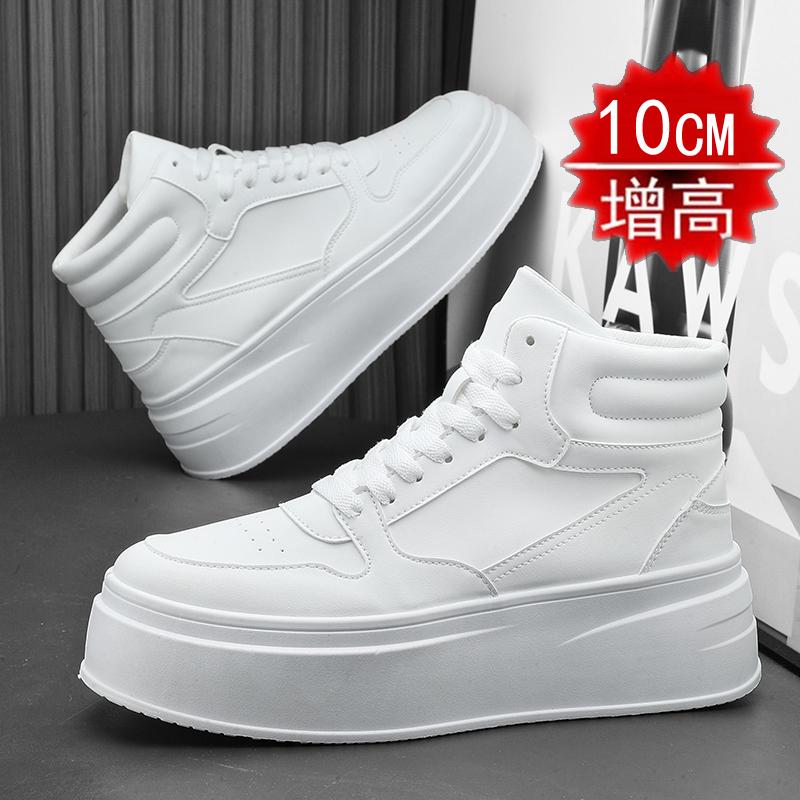 Invisible Inner Heightening High-top Board Shoes Heightening Shoes Casual Canvas Platform Tide Shoes COS