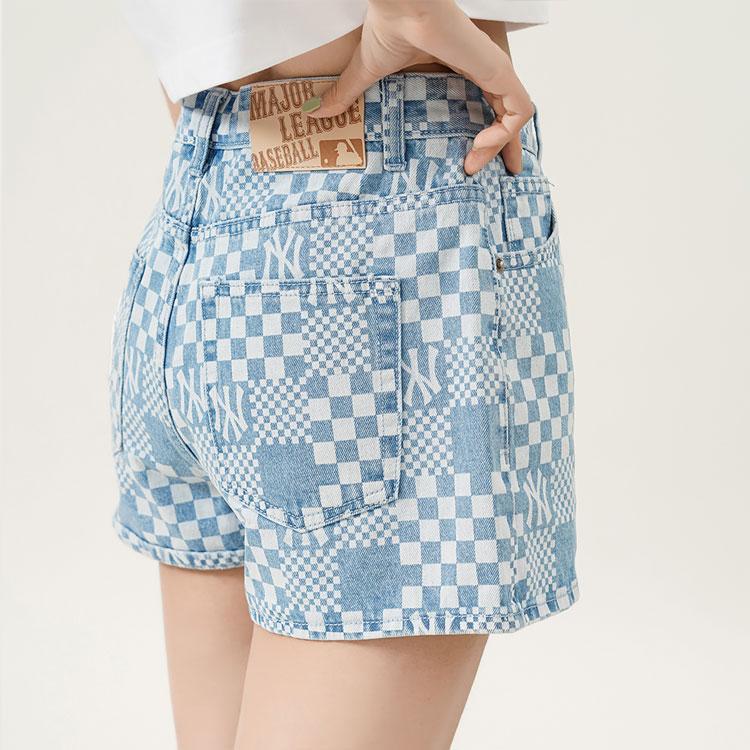New MLB Denim Shorts Women's Light Blue 3FDPM0323-50BLL