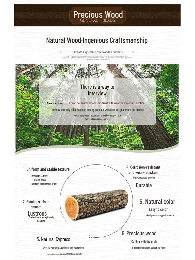 Draagbare Voetenbad Houten Emmer van Cederhout - Voetenbadkuip van Massief Hout