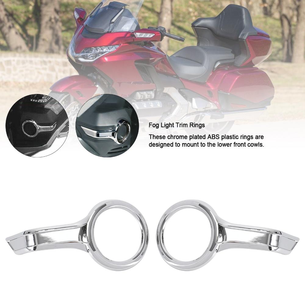 Chrome Fog Light Trim Rings Case for HONDA Goldwing GL1800 F6B 2018-2021