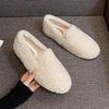 2025 Women's Fuzzy Autumn/Winter Velvet Lambswool Loafers, Large Sizes 41-43.