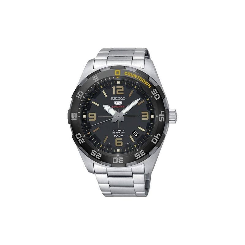 SEIKO 100 meters waterproof Automatic Steel Strap 44mm men s watch black dial SRPB83K1 чёрный