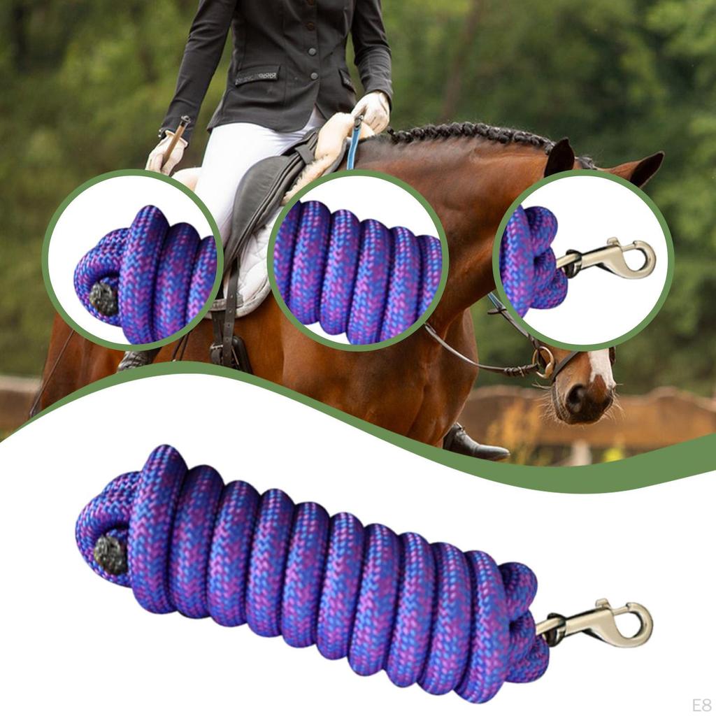 Rope Horse Supply 98.43inch Equestrian Accessory Rein with Quickly Snap Training Leash Lunge Line