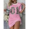 Women's Plus Size Printed Short Sleeve Round Neck Casual Breathable Dress