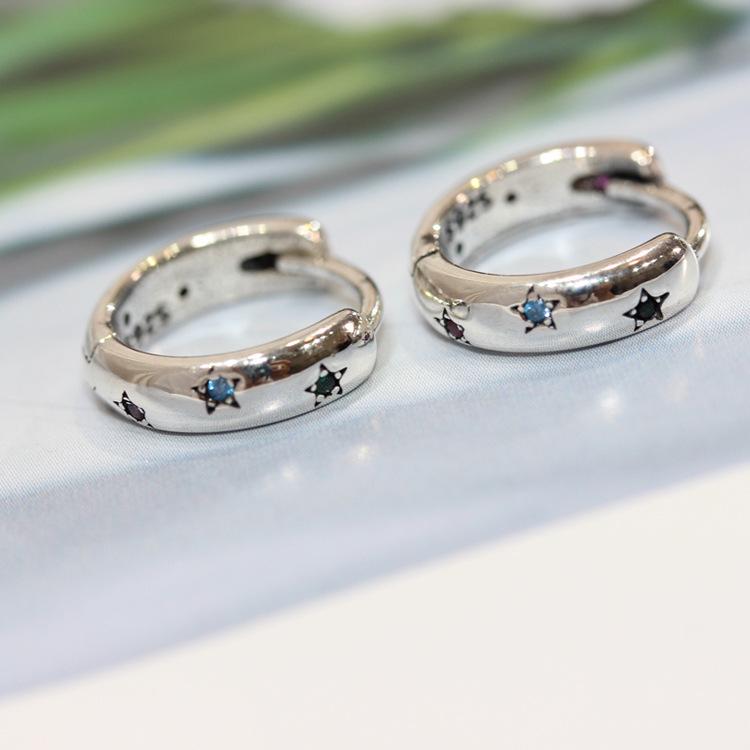 

Personalized Simple Stars Colorful Rainbow Diamond Earrings Ins Niche Design Advanced