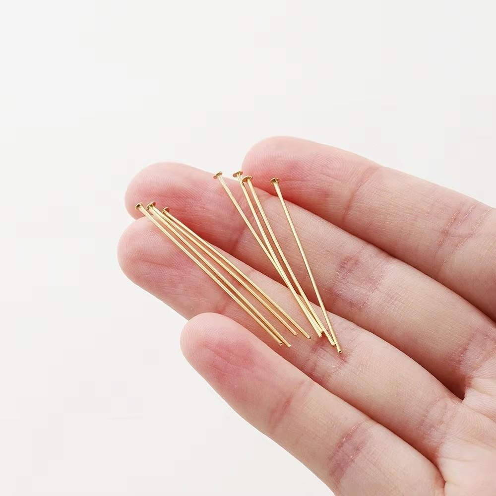 100PCS 0.6mm Thin Wire Jewelry Making Pins Gold Plated Jewelry Ball Pins Head Needle Accessories