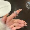 Black Zircon Butterfly Ring Ins Feeling Cold Wind Premium Index Finger Ring Sweet and Cool Jewelry