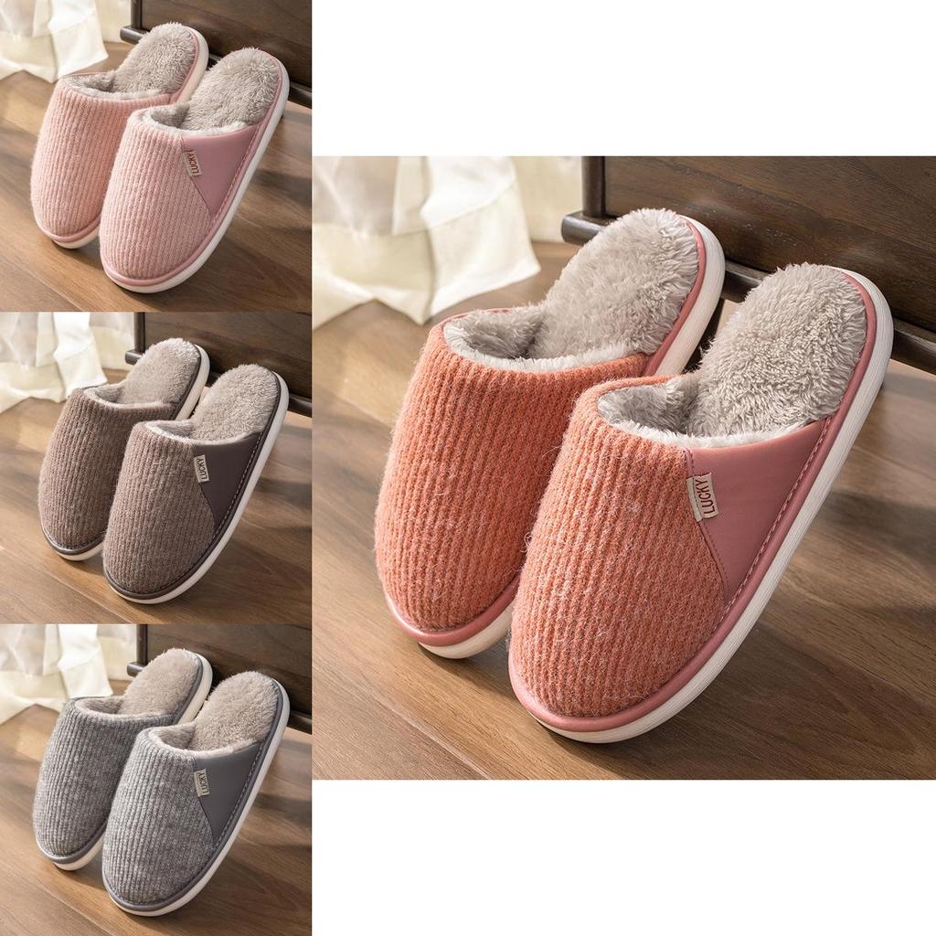 Indoor Mens Cotton Slippers With Plush Lining For Warmth And Comfort