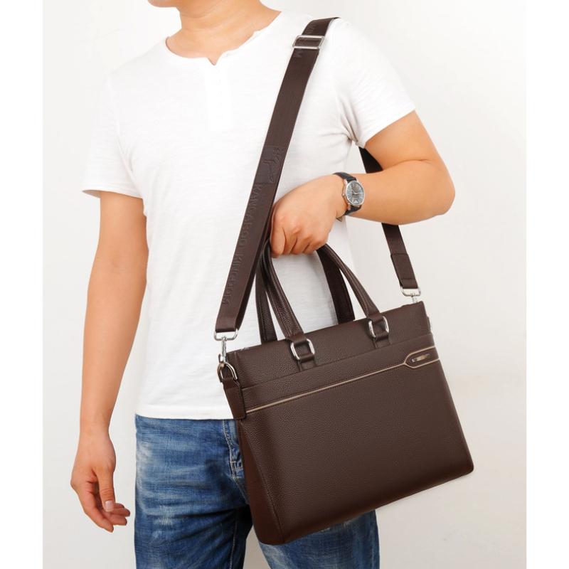 Men's Bag Handbag Soft Leather Large-capacity Casual Business Shoulder Bag Messenger Business Briefcase Men