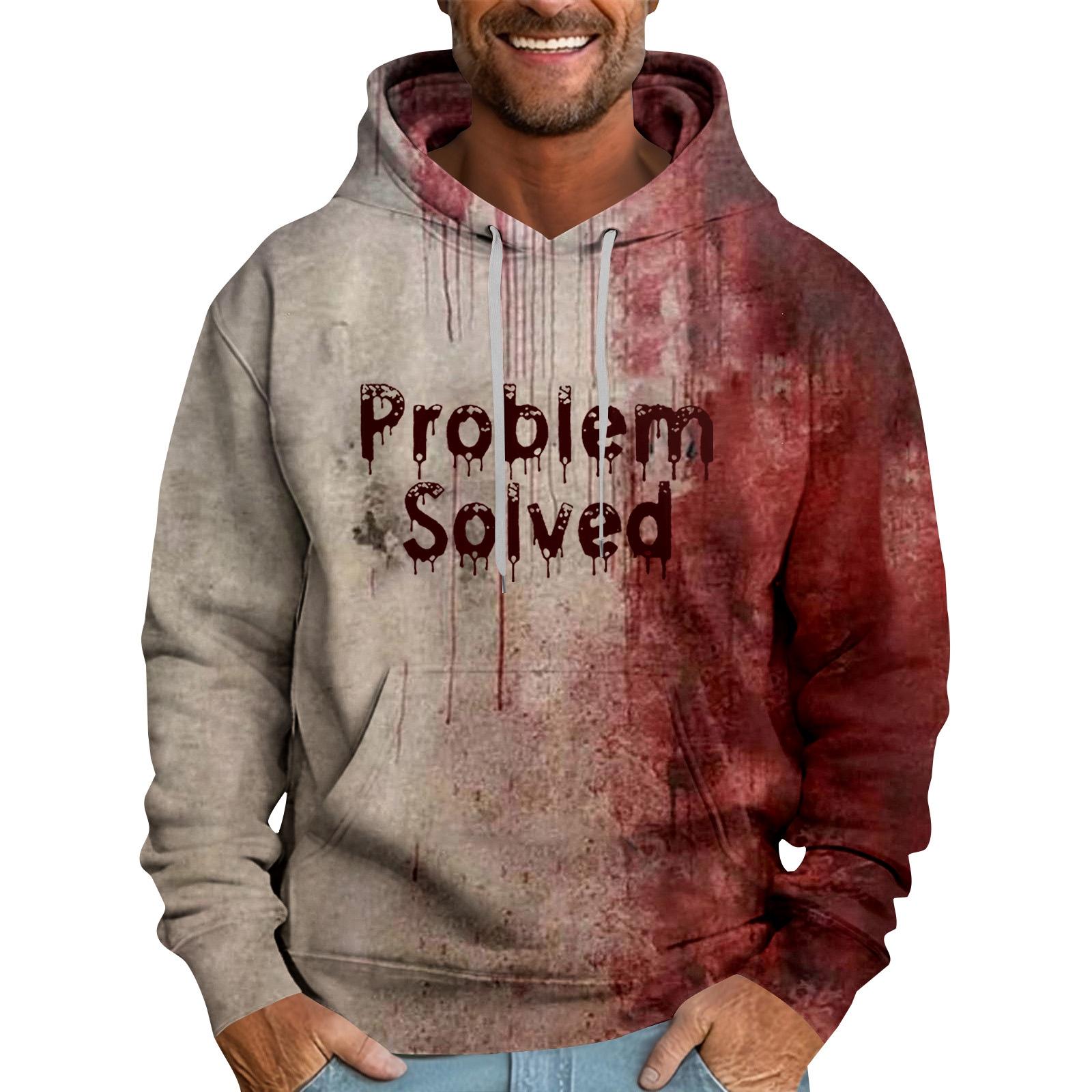 

Мужская толстовка с капюшоном свободного кроя с принтом «Кровавый Хэллоуин» XXL