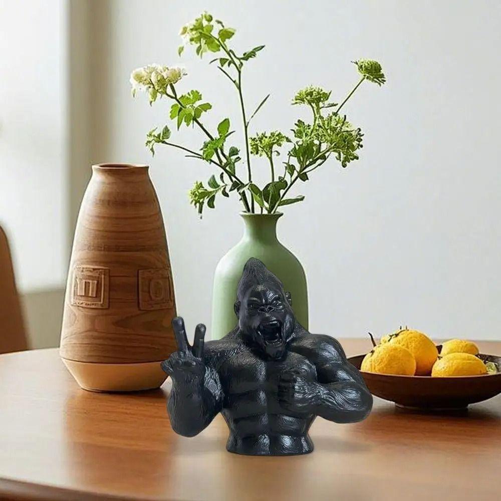 Handicraft Monkey Toy Sculpture Resin Miniatures Figurine Simulation Orangutan Statue  Prop