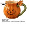 Pumpkin Coffee Mug Smiling Face with Vine Handle And Leaf Design, Resin Spooky Holiday Gift Cup, Creative Water Cup for Halloween Home