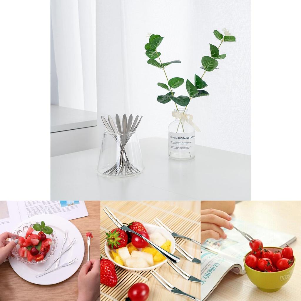 Stainless Steel West Tableware Fruit Forks Elegant Small Sized Snack Cake Dessert Utensils
