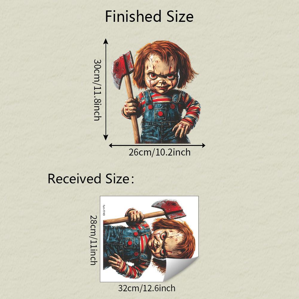 

Хэллоуин Ужасы Маленький Призрак Топор Балкон Стеклянная Витрина Дом Фестиваль Украшение Статические Наклейки на Окна