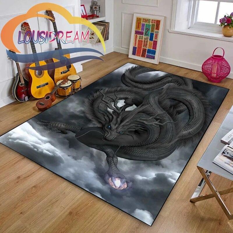 

Китайський дракон або міфічний ігрова кімната та спальня Плюшевий килим Нековзкий м який ігровий килимок Килимок для ліжка Декор салону 40cm x 60cm