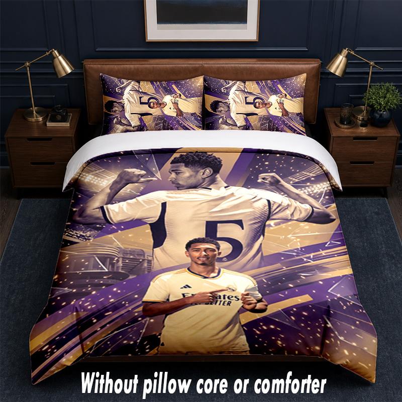 Set Biancheria da Letto Design Jude Bellingham 1 Copripiumino + 2 Federe Morbido Traspirante Biancheria da Letto per la Casa