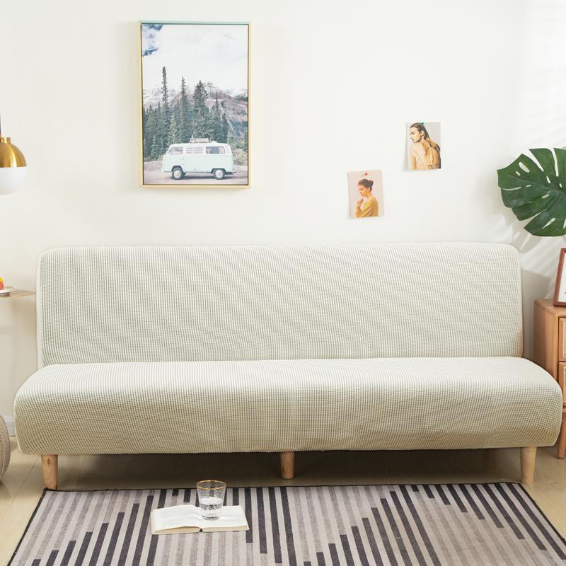 

solid Jacquard folding sofa bed cover for living room armless sofa covers elastic spandex material soft slipcovers S(length 120-150cm)
