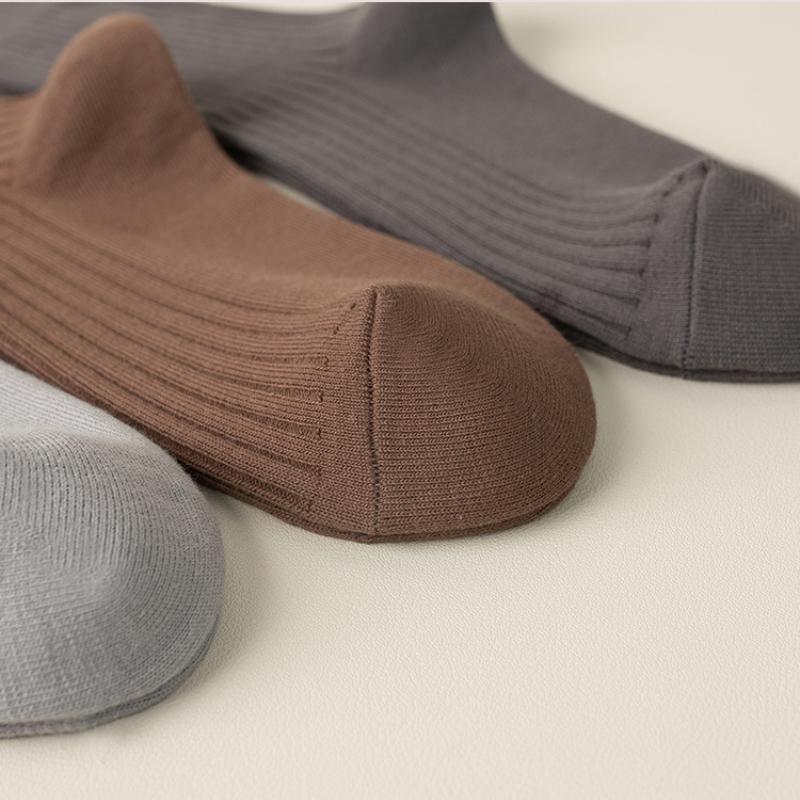Men's and Women's Pure Cotton Socks Solid Color Medium Tube Socks Autumn and Winter