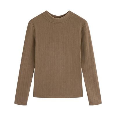 Women's Round Neck Bottoming Shirt for Women with Autumn and Winter Style, Slim and Fashionable, Can Be Worn On The Outside Long-sleeved T-shirt Top