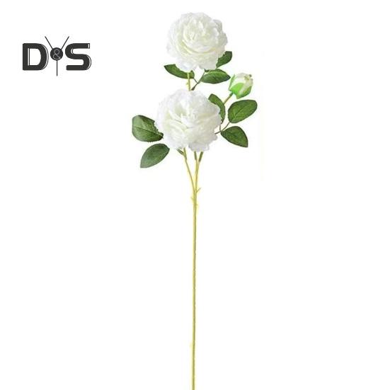

Легкий в уходе искусственный цветок с зелеными листьями, привлекательный свадебный букет, искусственный цветок пиона белый
