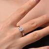 Tancise Schmuck Schliffring 925 Silber Eingelegter Quadratischer 6 * 6 Diamant Rosa Ring