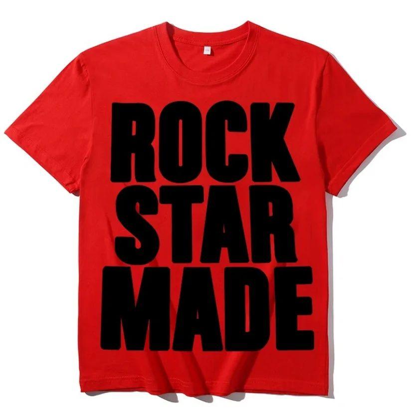 Rock Goth Fashion Men's Punk Grunge Hip Hop Rap Vintage Letter Print Short T-Shirt Casual Oversized Y2K Cotton Streetwear