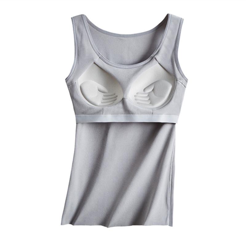 

Женский бархатный теплый жилет с утолщенными нагрудными подушечками, без бюстгальтера, осенне-зимняя нижняя одежда. 2XL (130-145 lbs)