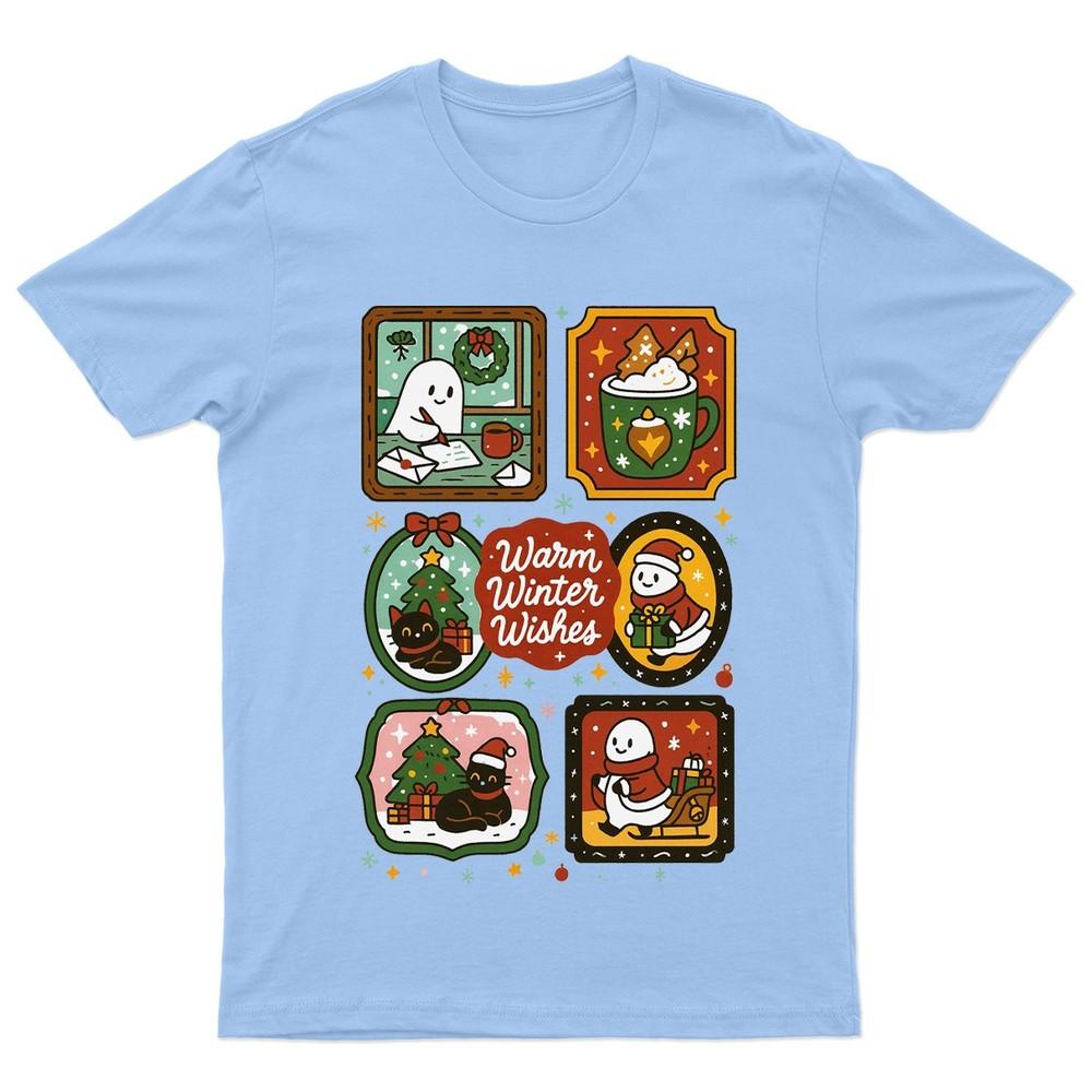 Warm Winter Wishes Christmas TShirt Unisex Gift Retro Seasonal Funny Xmas S