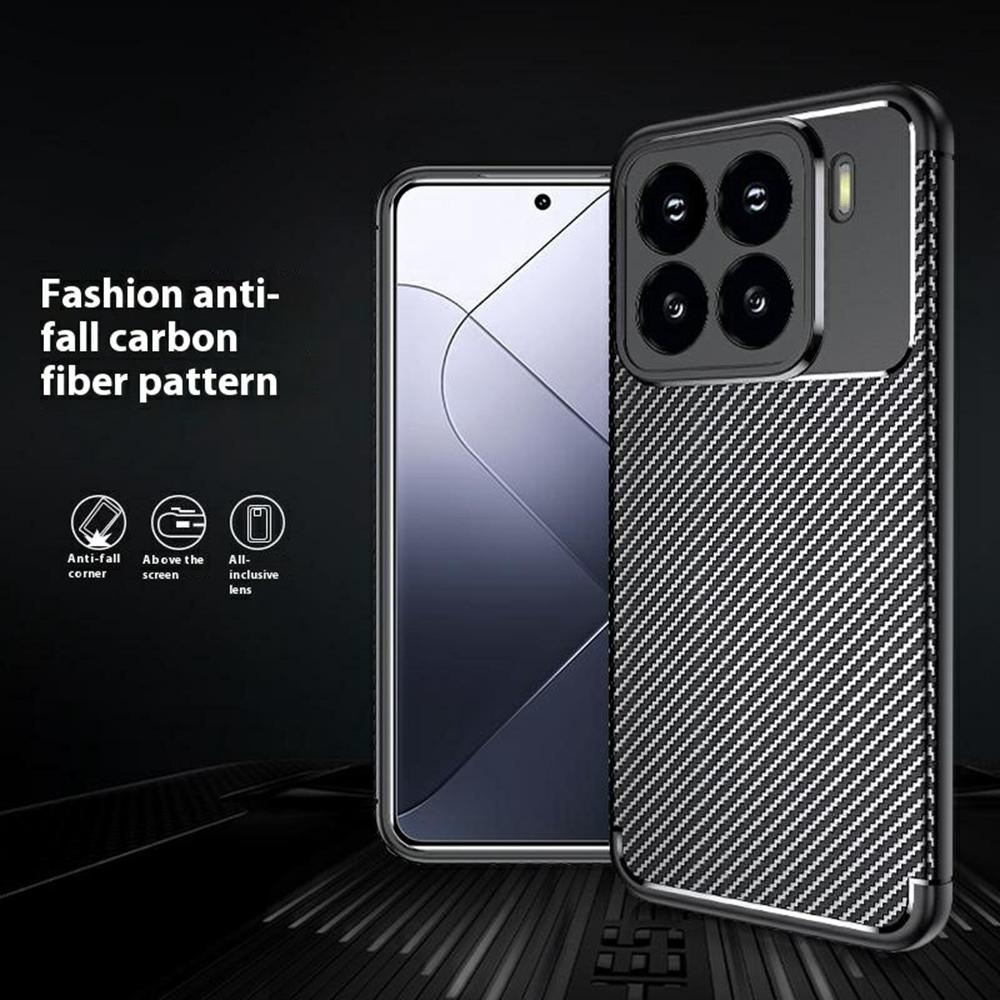 

For Xiaomi 15 Case Carbon Fiber Texture TPU Phone Cover Heat Dissipation Style A
