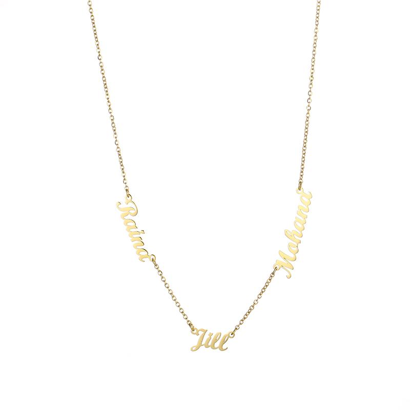 Fashion Gold Plated DIY Name Necklace Personalized Multi Nameplate Necklace Jewelry Mother Day's Gift