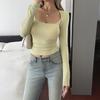 Casual Simple Solid Color Long-sleeved T-shirt Women's Autumn and Winter 2025