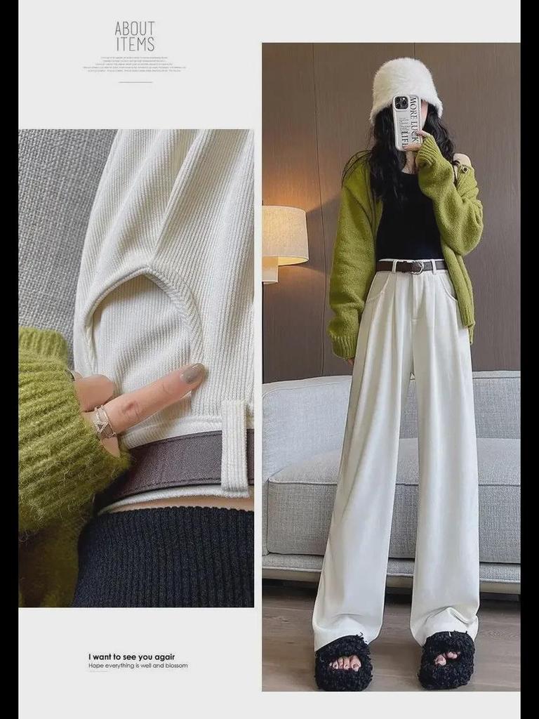 Women's High-Waist Corduroy Wide-Leg Pants - Autumn/Winter 2024 Collection
