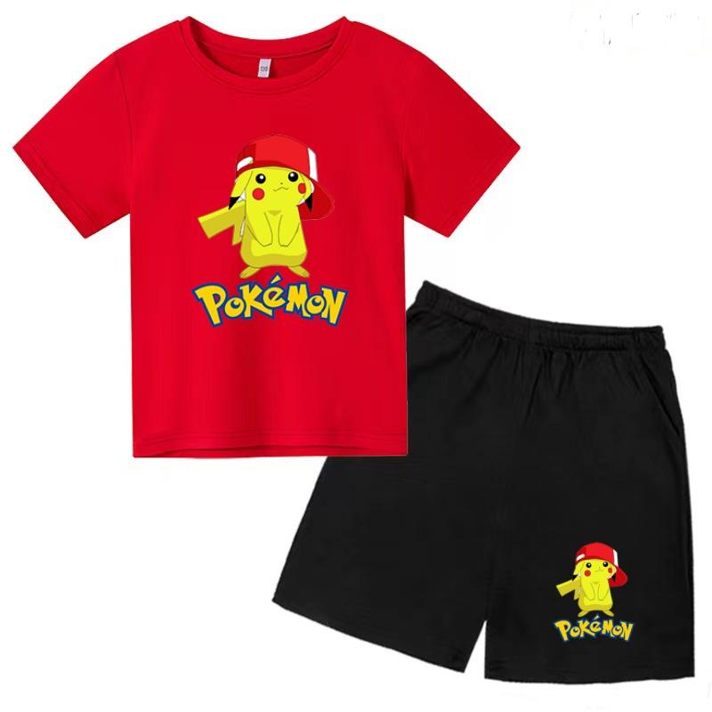 Children's Hot-selling T-shirt Two-piece Set Summer Anime Boys and Girls Short-sleeve Shorts Casual Cute Jacket