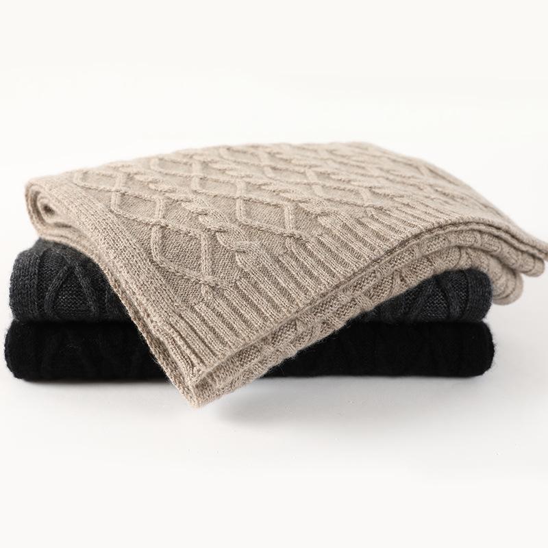 Cashmere scarf men's winter cold-proof woven woven wool scarf women's versatile fashion warm scarf