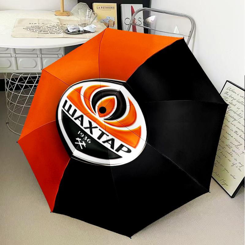 Ombrello Pieghevole Design Stemma Shakhtar Donetsk, Ombrello Automatico 8 Stecche per Viaggio, Uso Campeggio Regalo per Halloween Natale