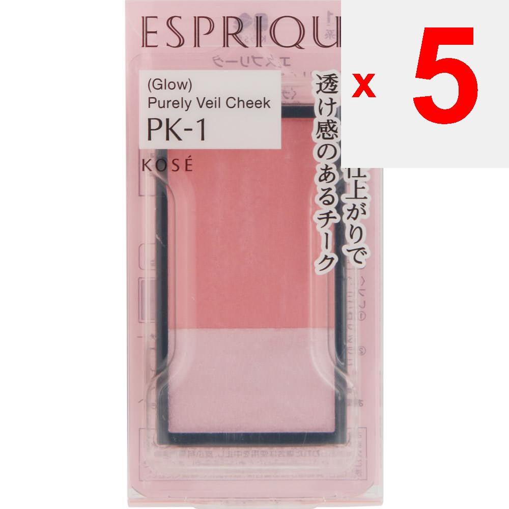 Kose ESPRIQUE Purely Veil Blush PK1 (soft Cream Pink) 3.3g Cheek Rouge, Highlighter, Shading Apply the Blood Color from the Center of the Cheeks To Th