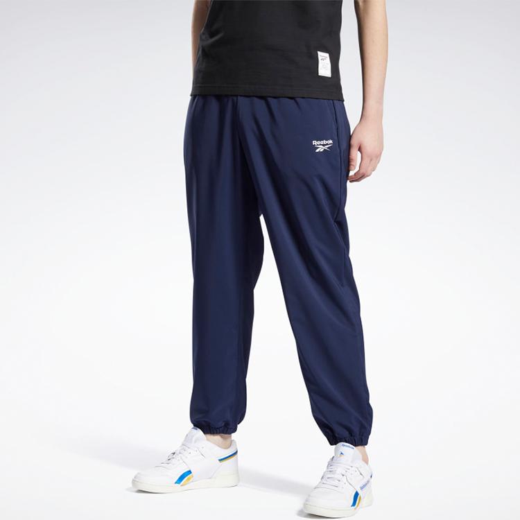 Reebok Retro Casual Comfortable Knitted Sports Pants Men Bottoms Navy-Blue GV5510