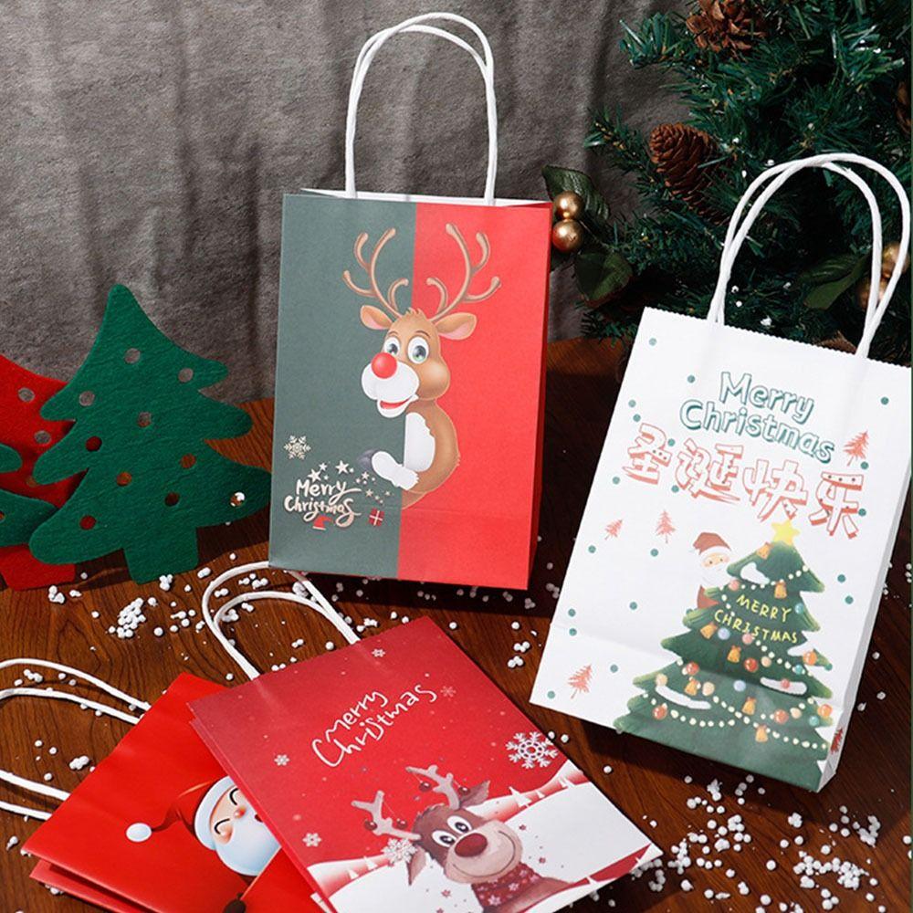 2pcs Cartoon Christmas Eve Candy Bag Cute Packaging Bag Gifts Christmas Gift Bag  Party