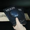 Creative Dark Night Planet Series Moon-Shaped Hollow Notebook – Three-Fold Business Record Book