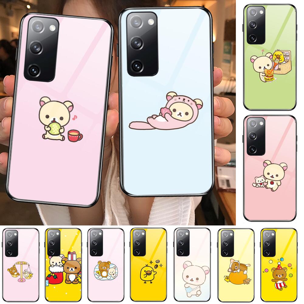 

TOPLBPCS милый rilakkuma закаленный стеклянный чехол для телефона для SamSung Galaxy S8 S9 S10E S20 S21 S5 S30 Plus S20 fe 5G Lite Ultra Galaxy S30