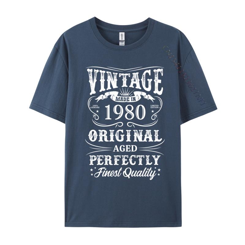 Men's T-Shirt 1980 Original Birth Year Vintage Made In 1980 T-shirts Fitness Tight Tees New Arrival Print Slim Fit Tops Shirt