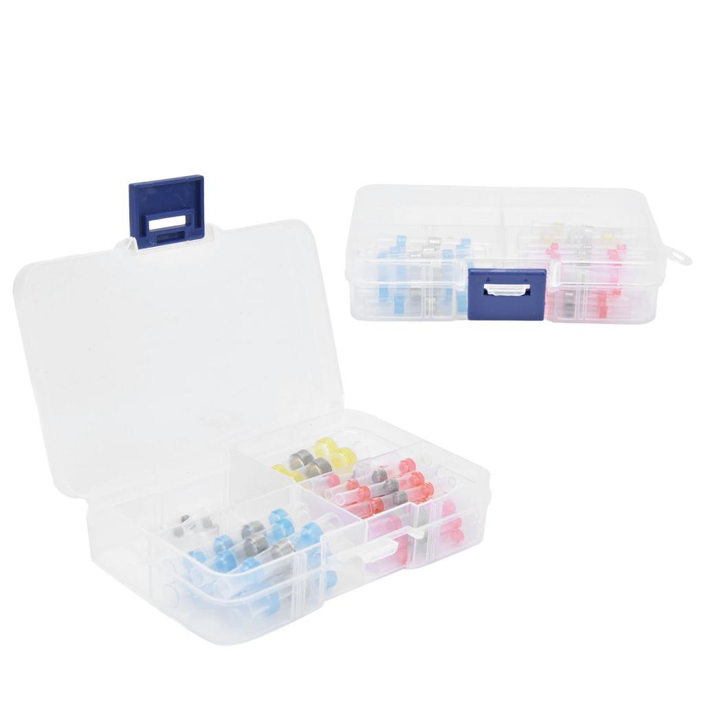 50pcs Waterproof Wire Connectors Bendable Marine Grade Insulated Electrical Wire TerminalsWhite 10 Red 23 Blue 12