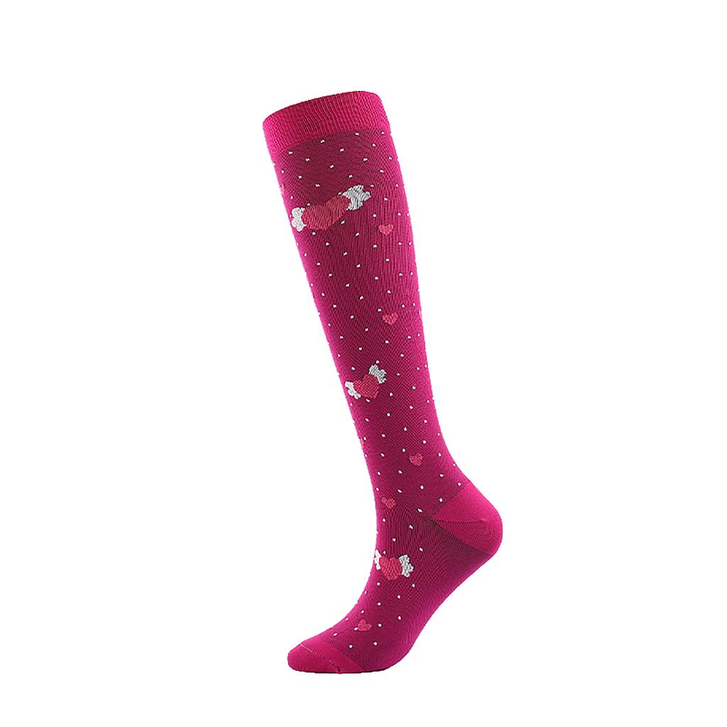Damen Absorb Sweat Cartoon Print Nylon Long Tube Kompression Outdoor Sportsocken