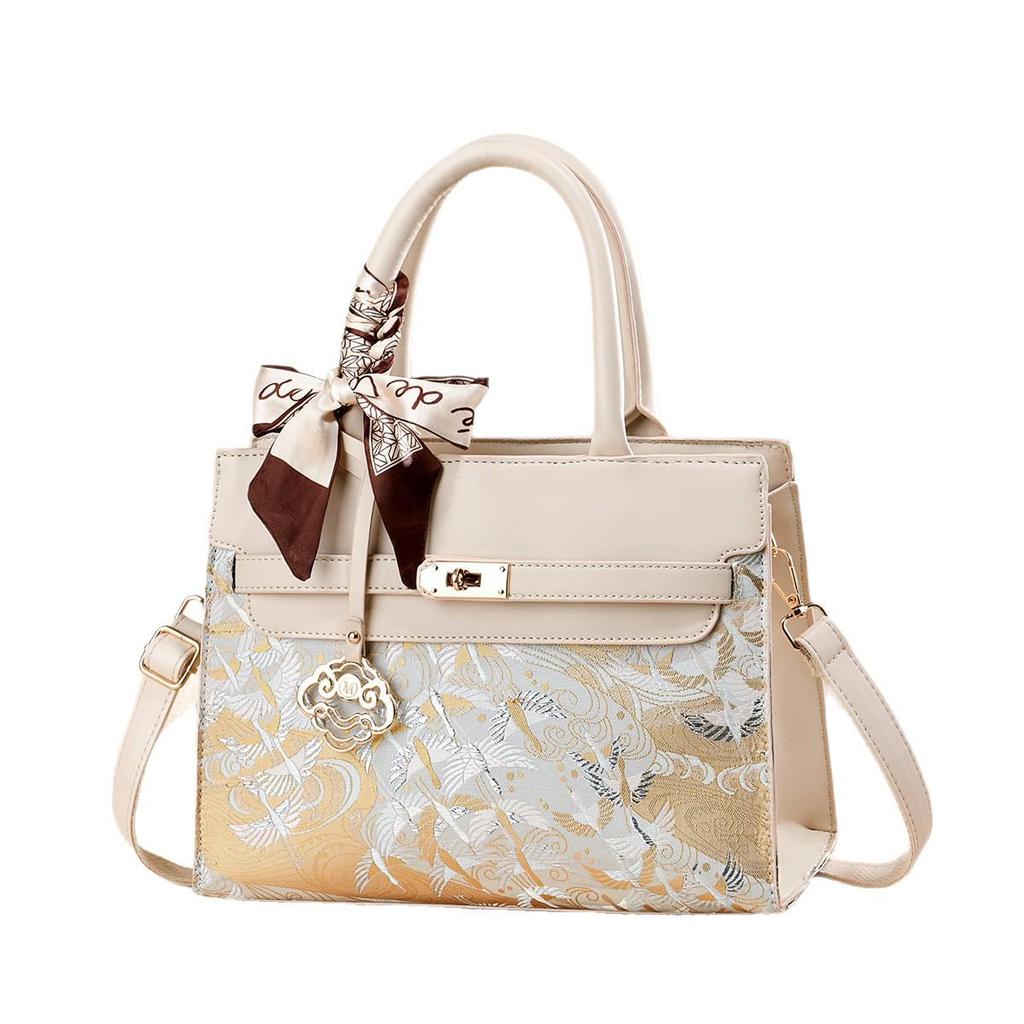 Women's 2026 Stylish Versatile Handbag - New Chinese National Trend, Large Capacity Mom Tote