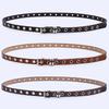 Women S Punk Style Thin Belt For Jeans Metal Eyelet Decor