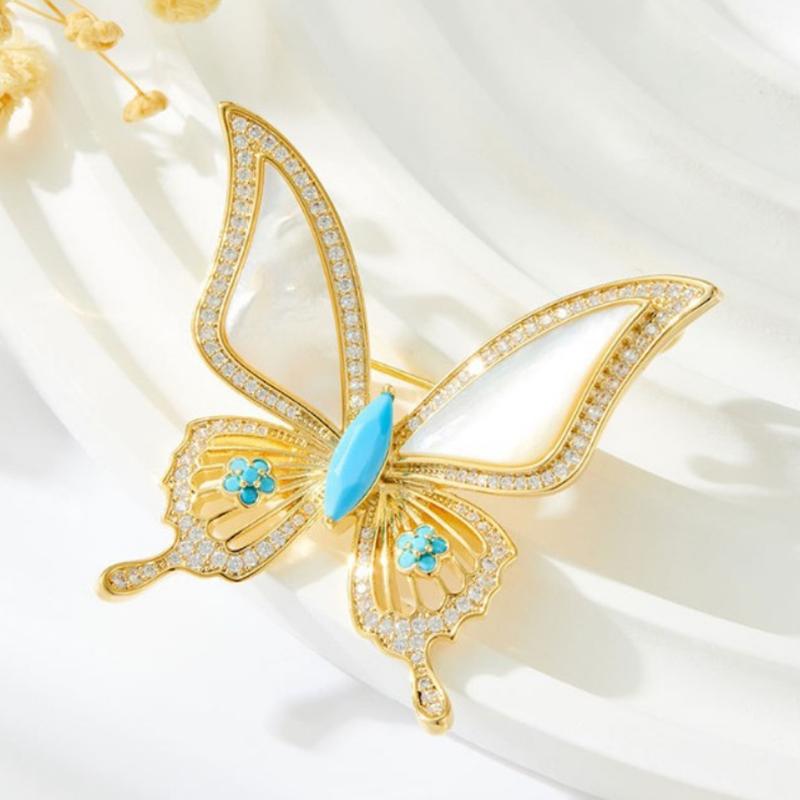 Fashion Light Luxury Animal Butterfly Brooches For Women Clothing Coat Accessories Gifts