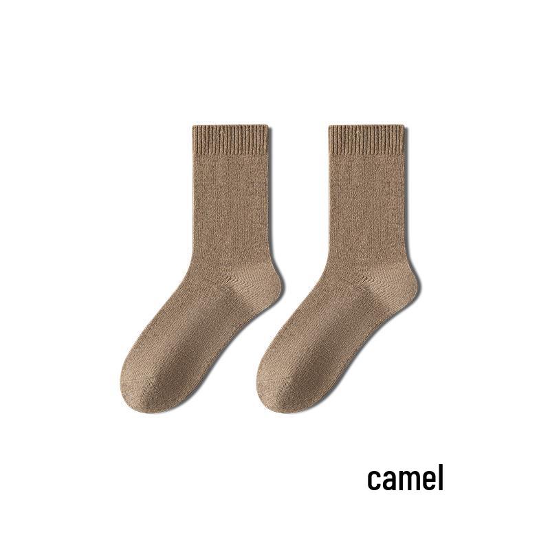 

Men s Autumn/Winter Odor-Resistant Wool Mid-Calf Socks - Seamless, Double Needle Warm Business Style