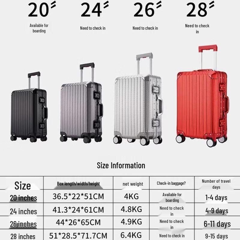 Ruidemu Woven Texture Aluminum-Magnesium Alloy Luggage
